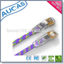 Snagless CAT6 Ethernet Lan Flat Patch Cable / plaqué or rj45 MHZ cordon de raccordement non blindé / 4pair 8core UTP FTP jumper cable